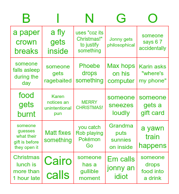 CHRISTMAS 2025 Bingo Card