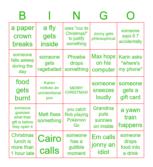 CHRISTMAS 2025 Bingo Card