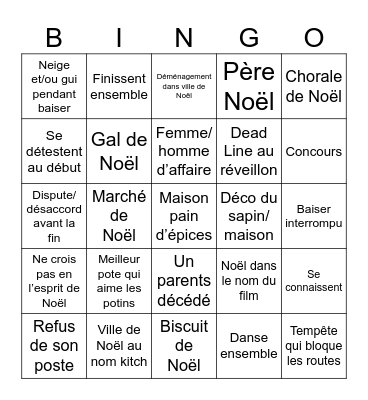 Bingo de Noël Bingo Card
