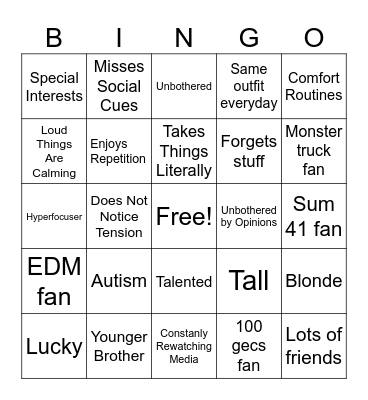 RICK KIN BINGO CHART Bingo Card