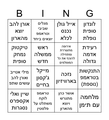 2026 bingo Card