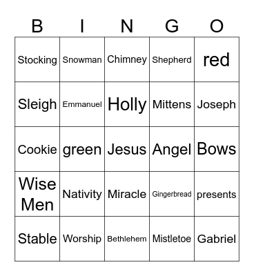 Christmas  Bingo Card