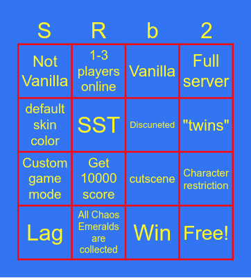 Sonic robo blast 2 multiplayer bingo! Bingo Card