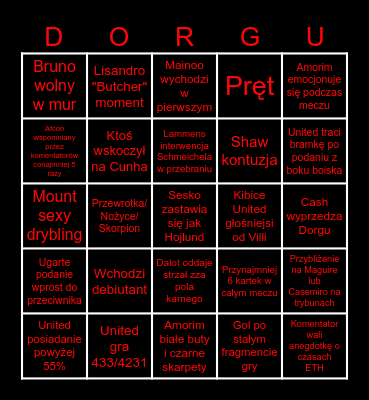MECZYDŁO Bingo Card
