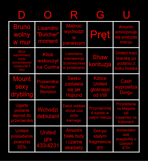 MECZYDŁO Bingo Card