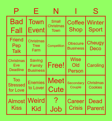Christmas Cinematic Masterpiece Bingo Card