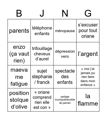 Bingo sans titre Bingo Card