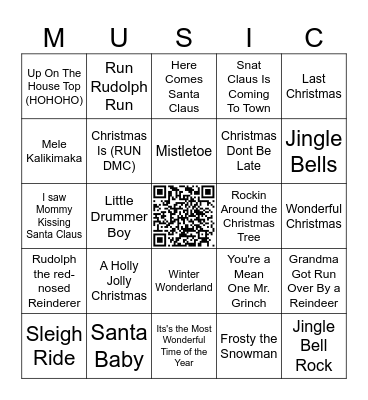 Holiday Bingo Card