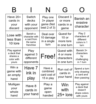 LORCANA BINGO Card