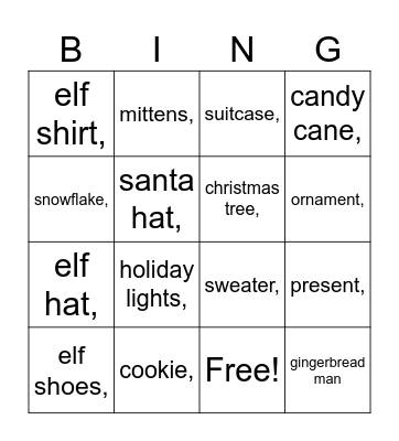 dispatch christmas Bingo Card