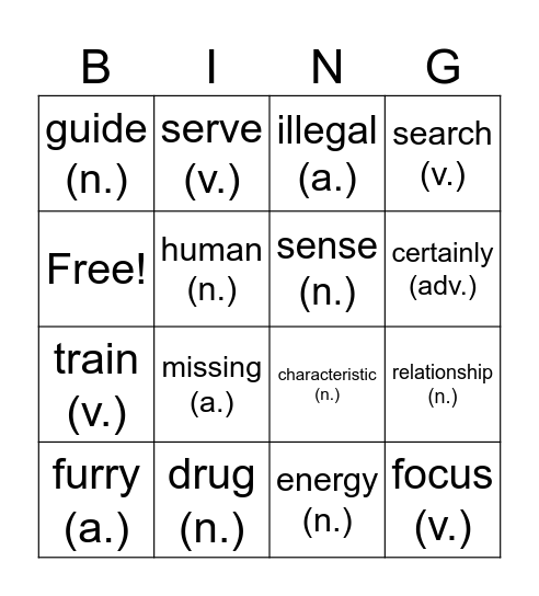 B1U5 Bingo Card