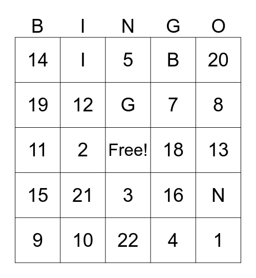 LET'S PLAY Bingo Card