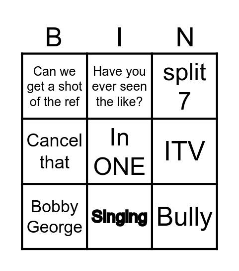 Richard Bingo Card