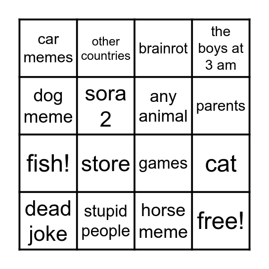 yet another meme bingo card Bingo Card