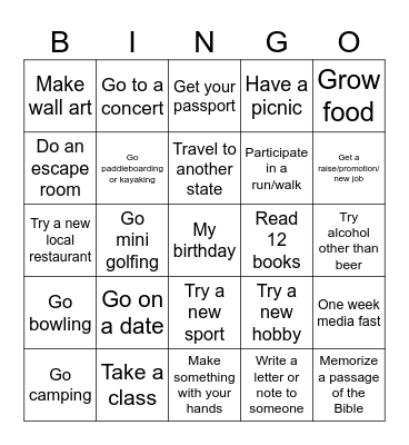 2026 Bingo Card Bingo Card