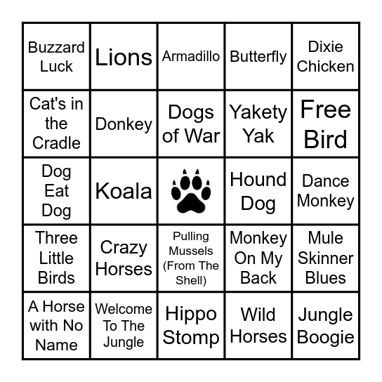 WILD FOR BINGO Card