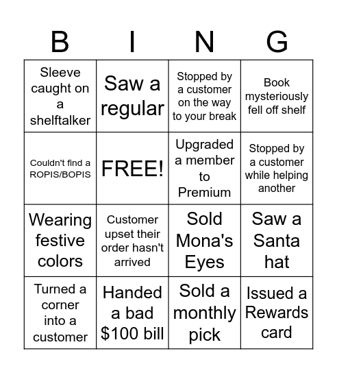 BOOKSELLER BINGO Card