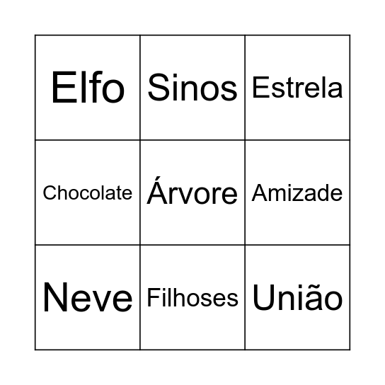 Bingo do Amigo Secreto Bingo Card