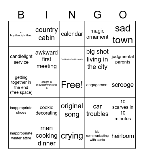 Hallmark BINGO Card
