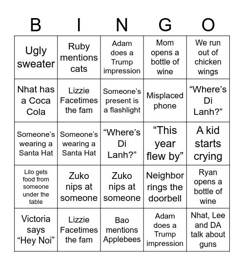 bing bong ding dong Bingo Card