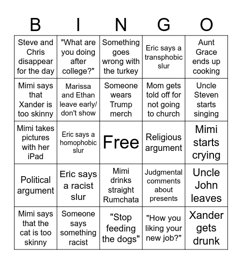 Christmas Bingo Card
