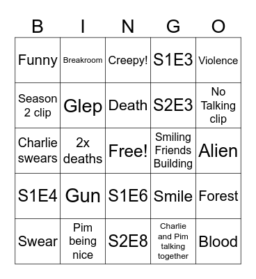 Smiling Friends Bingo Card