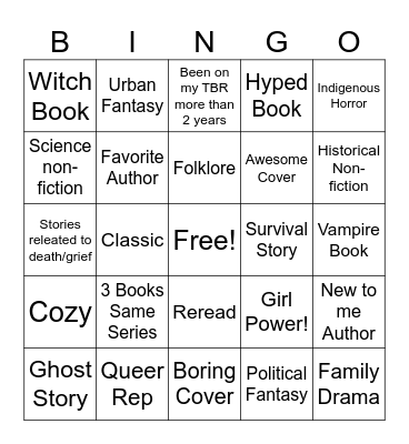 2026 Book Bingo Card