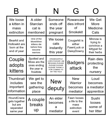 Galaxyclan Bingo Card Bingo Card