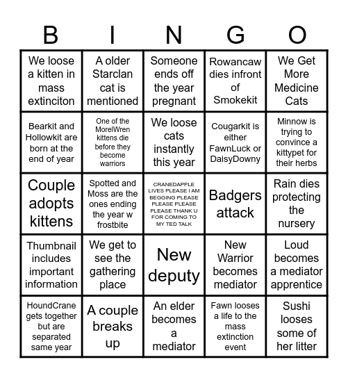 Galaxyclan Bingo Card Bingo Card