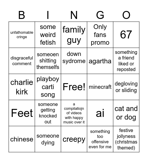instagram reels Bingo Card