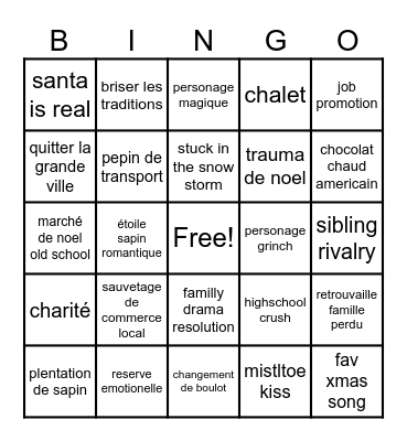 telefilm Bingo Card