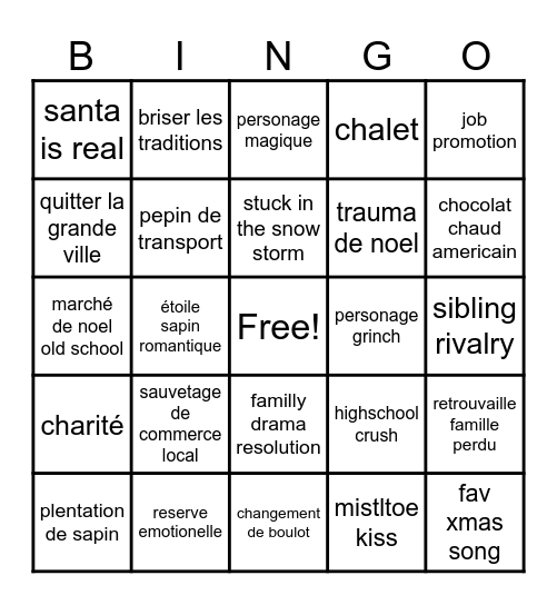telefilm Bingo Card
