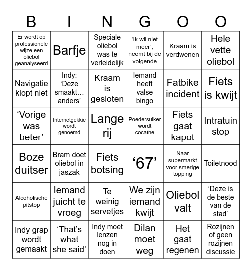 Oliebollentour Bingo Card