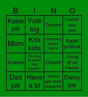 Chrismas Bingo Card