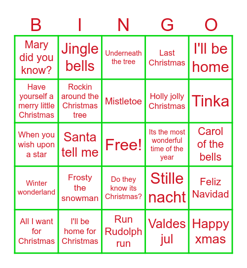 JULEBINGO Card