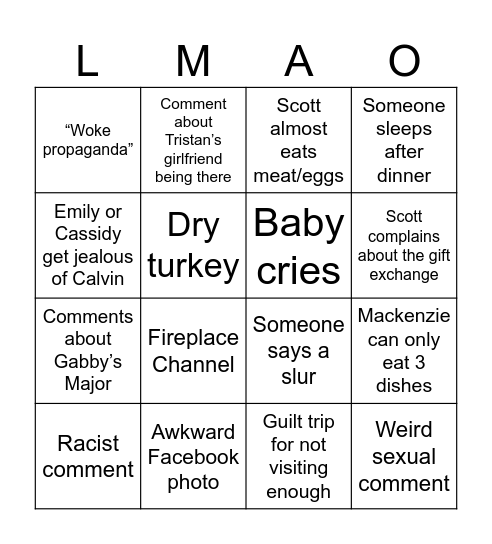 Christmas Bingo Card