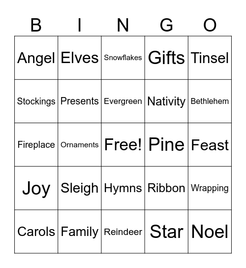 Christmas Bingo Card