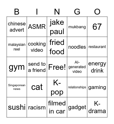 Jayee's fyp Bingo Card