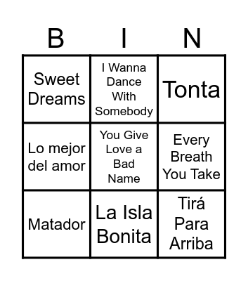 Bingo Musical! Bingo Card