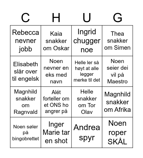 FYSSTA DAG Bingo Card