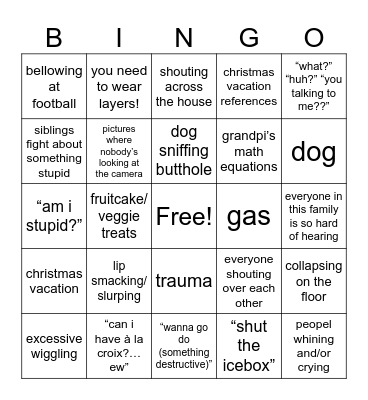 Christmas 🤪🎄 Bingo Card