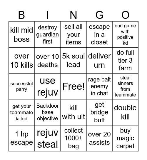 LOCKMAS BINGO Card