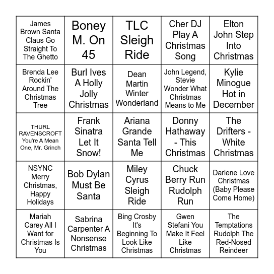 ★ Music Bingo w Bonnie Anne ★ Bingo Card