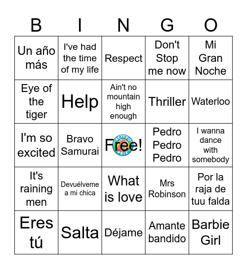 Bingo Musical Reyero Prix Bingo Card