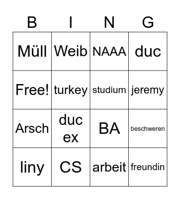 Kaan Bingo Card