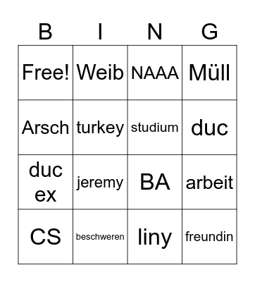 Kaan Bingo Card