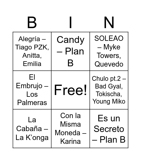 GONZA TEA PARTY Bingo Card