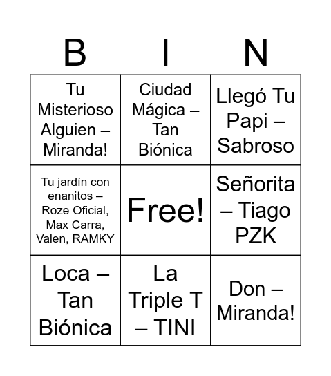 GONZA TEA PARTY Bingo Card