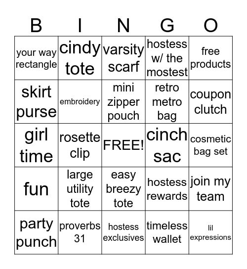 Thirty One Bingo! Bingo Card