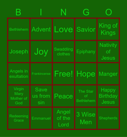 Christmas 🌟 Bingo Card